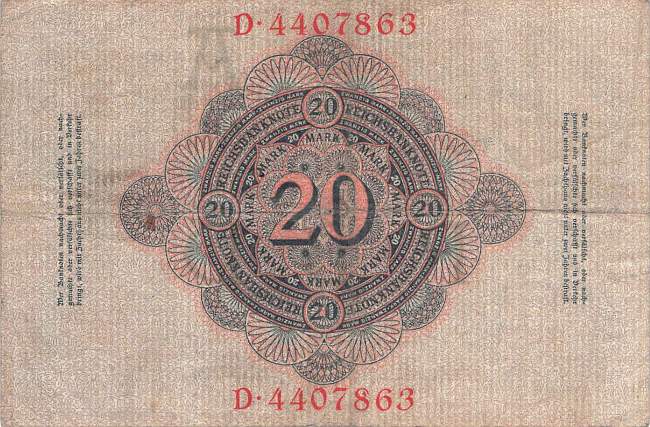 20 Mark 1908 ro.31 A/D